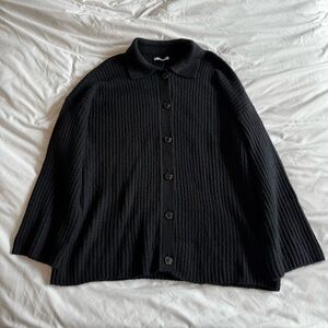 American Eagle Black Ribbed Cardigan